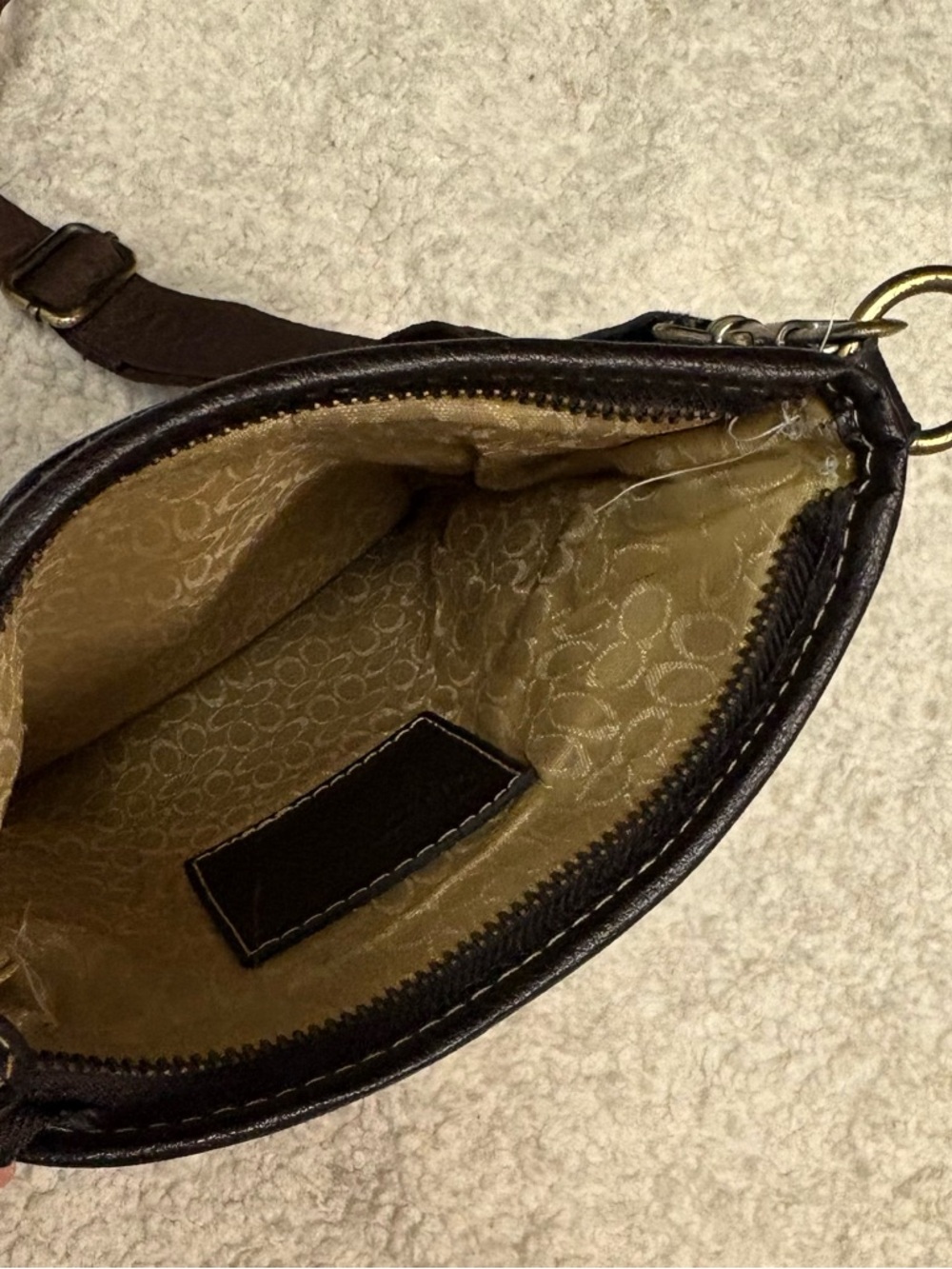 Coach Leather Logo Patch Strap in Dark Brown - Picture 8 of 9